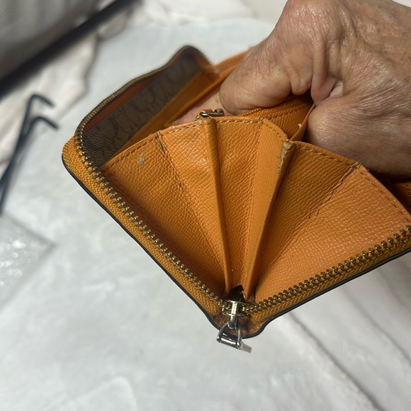 Coach Tan/ orangish Leather Wallet - Picture 15 of 16